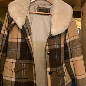 Filson shearling / wool coat - small